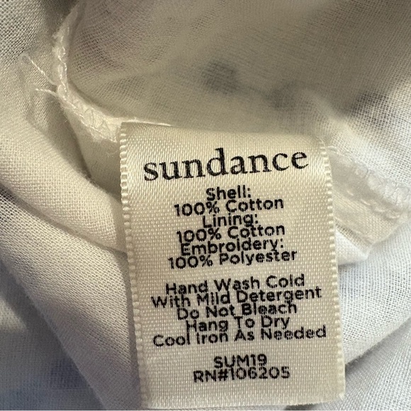 Sundance Palmera Eyelet Top Blue White Embroidered Sz XS 3/4 Sleeve Boho - Picture 8 of 8